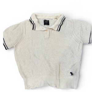 Vintage 1950s Abercrombie & Fitch Cableknit V-Neck Sweater top L